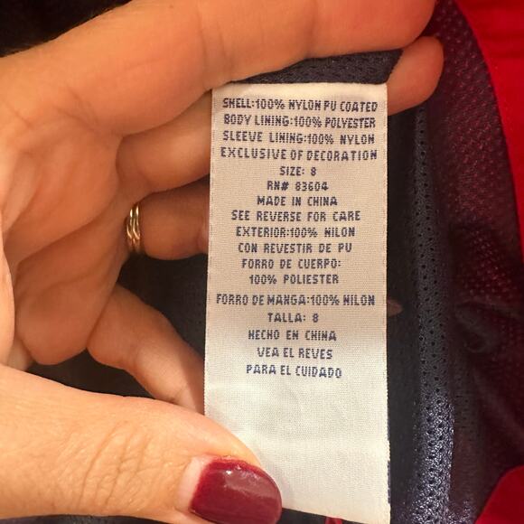 Red Sox Unisex Full Zip-Up Windbreaker, EUC, Sz 8 (8C) - Picture 8 of 9